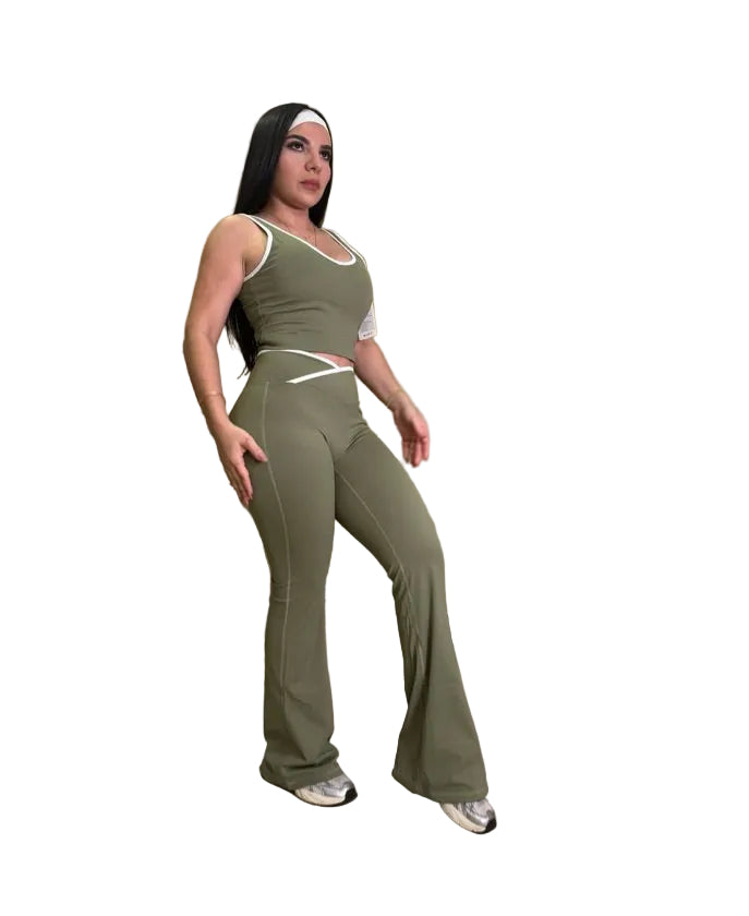 Conjunto Blusa Líneas Blancas