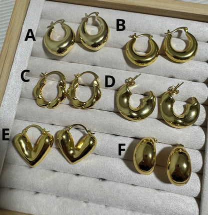 Argollas Chunky Doradas