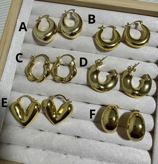 Argollas Chunky Doradas